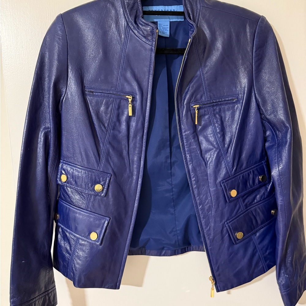 Doncaster Royal Blue Leather Jacket